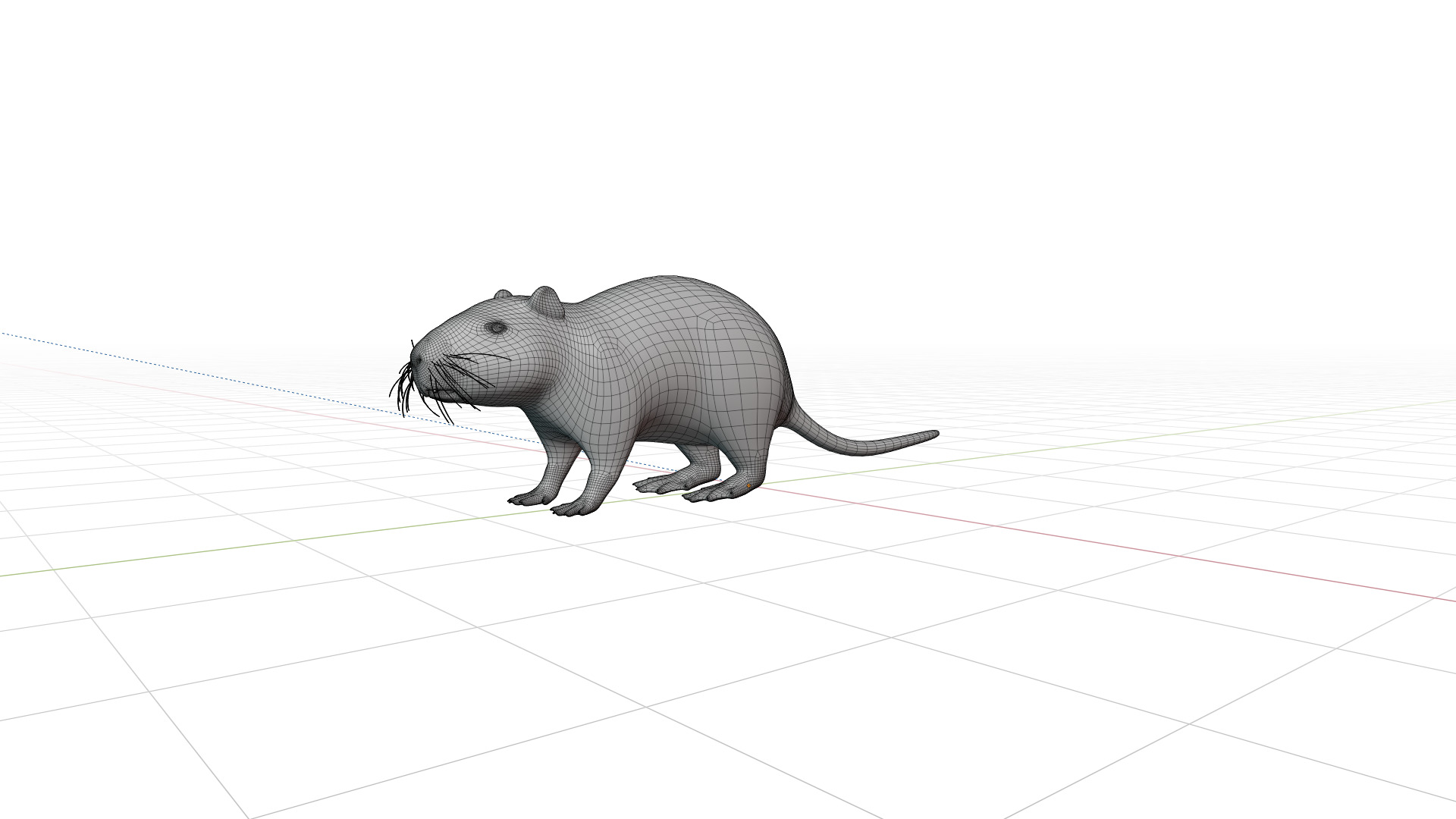 Nutria Coypu Rodent Low-poly 3D model_6