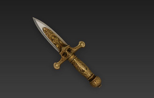 Antique Knife 3D model_3