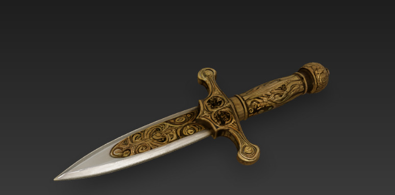 Antique Knife 3D model_2