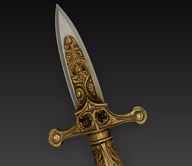 Antique Knife 3D model_0