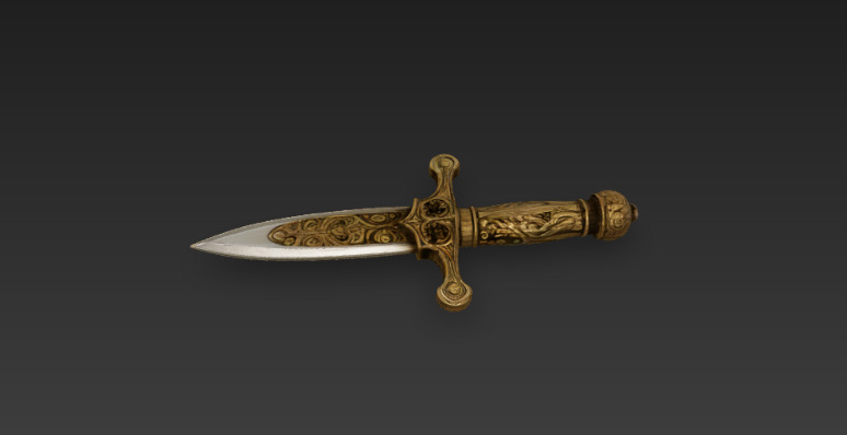 Antique Knife 3D model_4