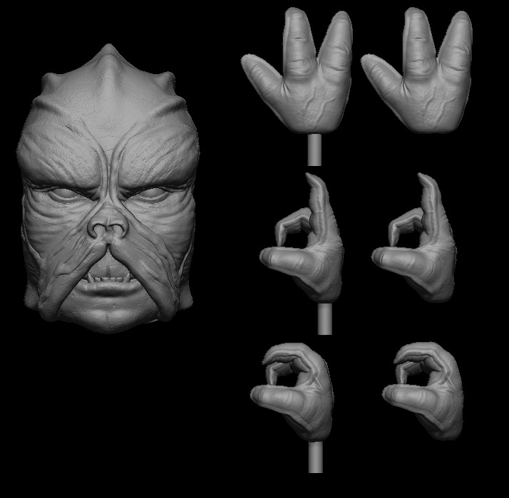Klatoonian Headsculpt - Tarados Gon - Star wars Action Figure 3D print model_5