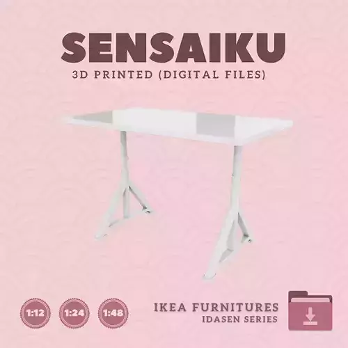 4 IDASEN Desk 32 In for Miniature Dollhouse - IKEA - 3D Print  3D print model