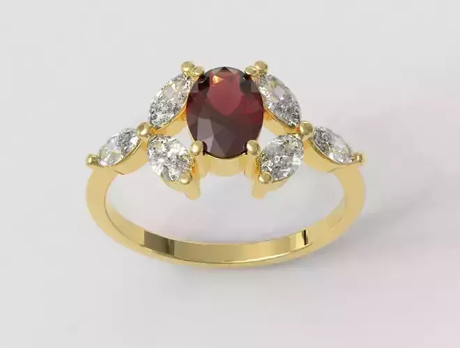 Oval Classic Gemstone Ring