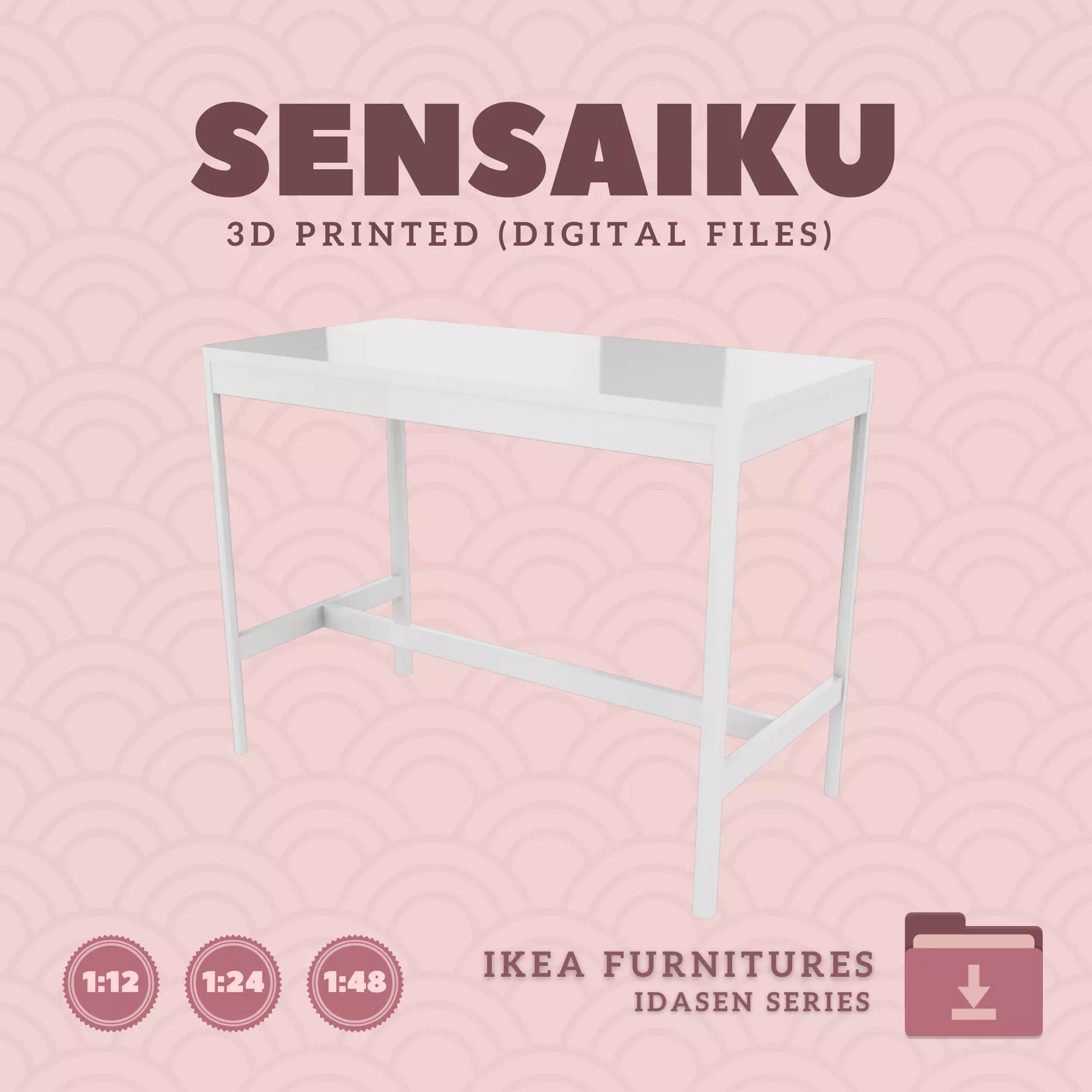 9 IDASEN Table V2 56 In for Dollhouse - IKEA - 3D Print 3D print model