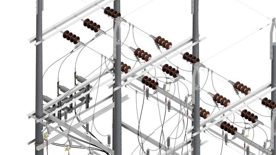 Subestacion Low-poly 3D model_2