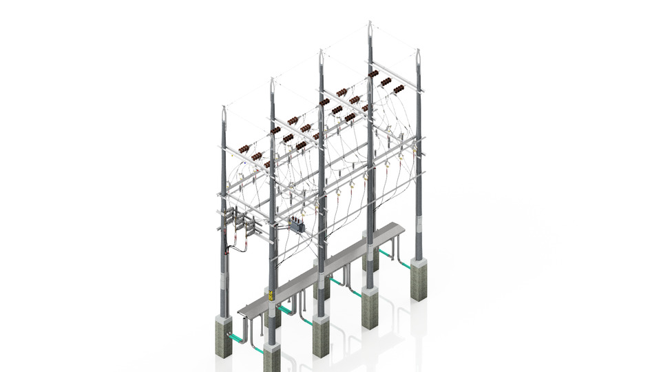 Subestacion Low-poly 3D model_1