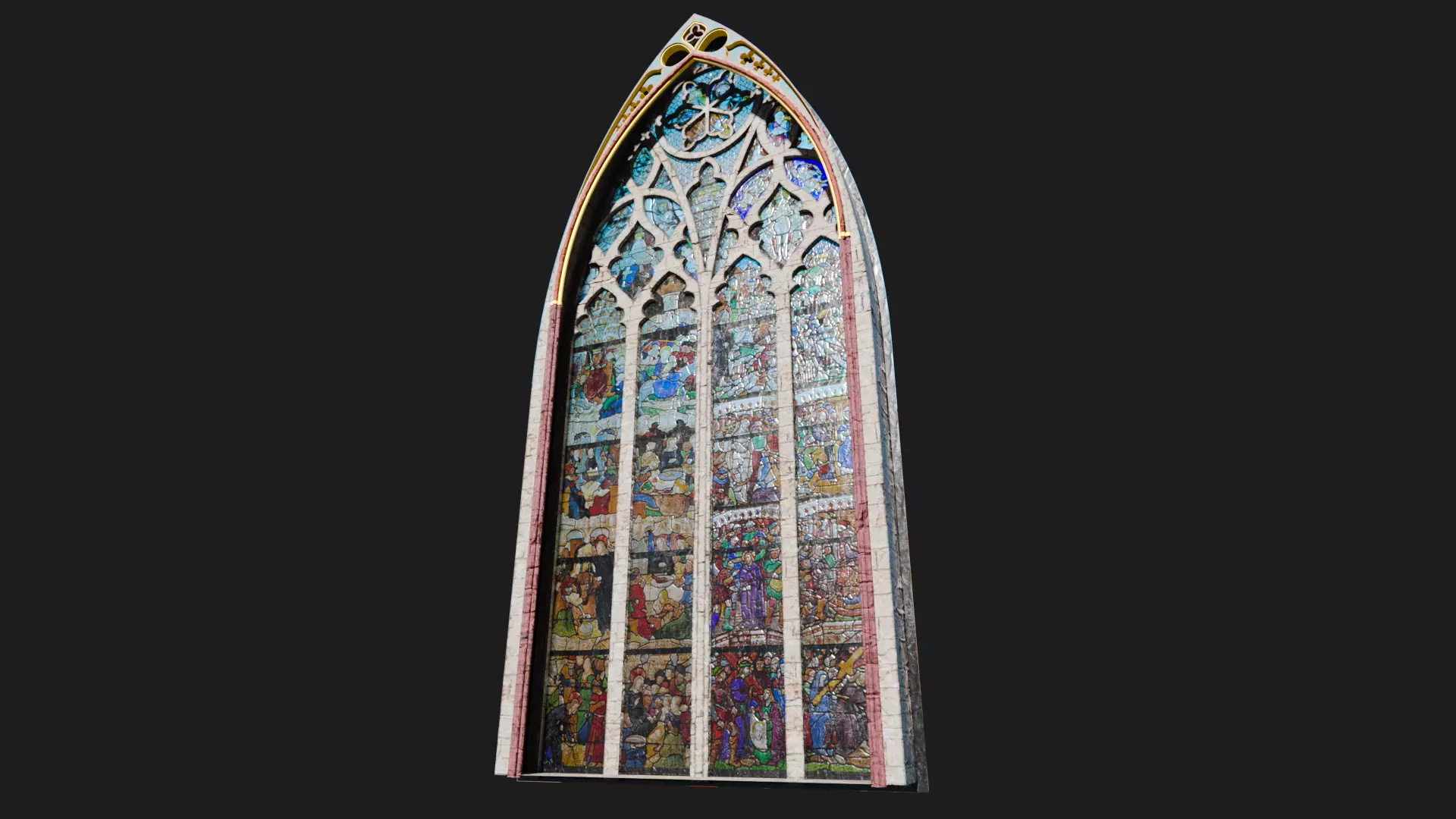 Medieval Church Stained Glass - ONLY 3D model_0