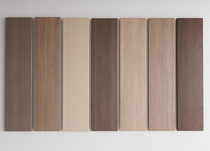 Wood veneer wall panels 3D model