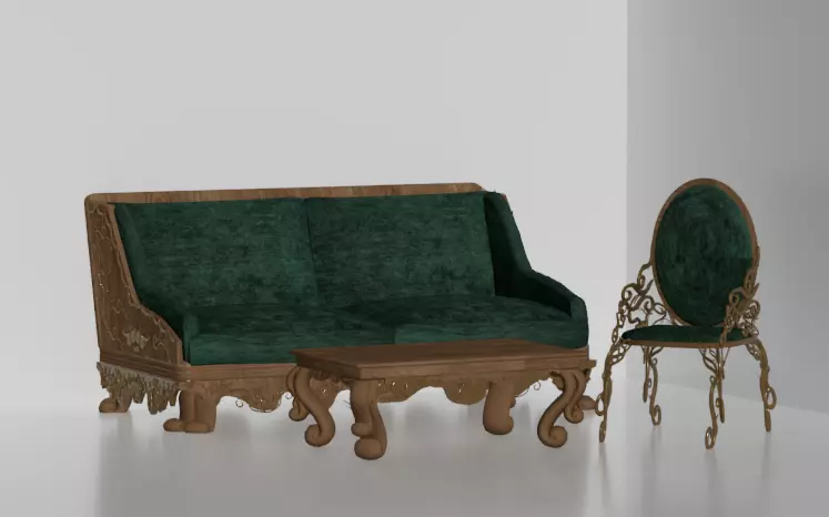 table chair sofa 3D model_0