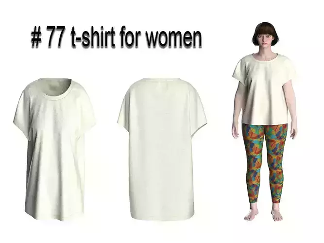 77 t-shirt for women 3D print model