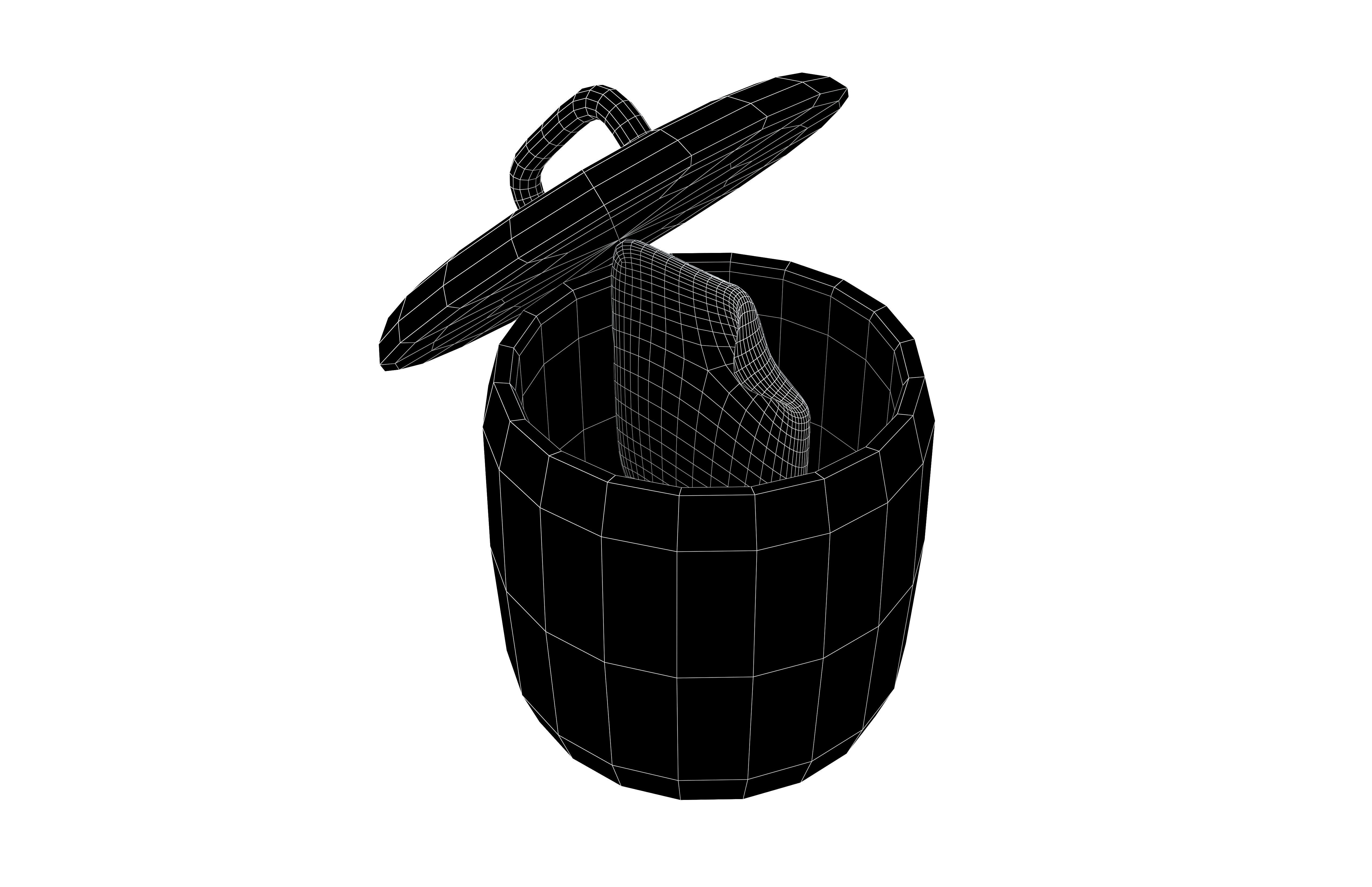 Document in the Rubbish Bin Icon v1 002 Low-poly 3D model_6