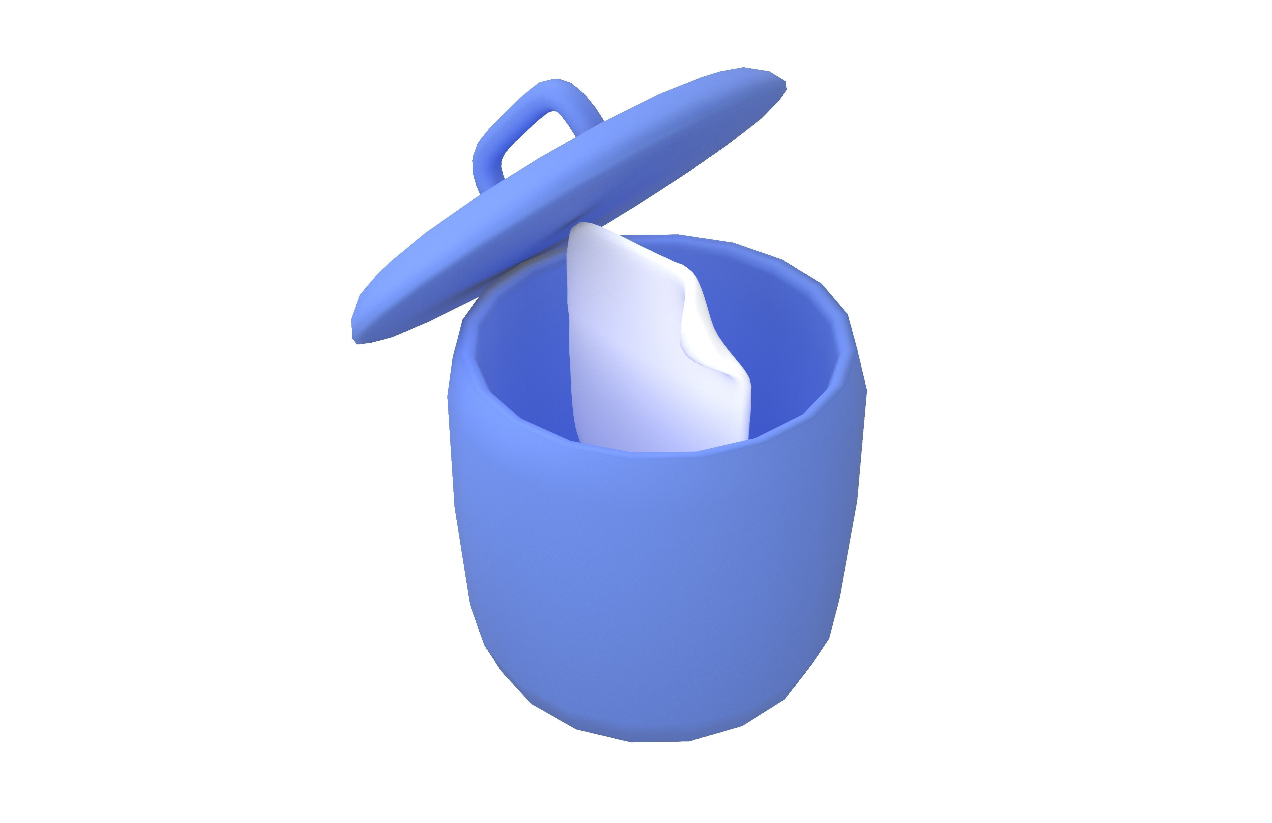 Document in the Rubbish Bin Icon v1 002 Low-poly 3D model_2