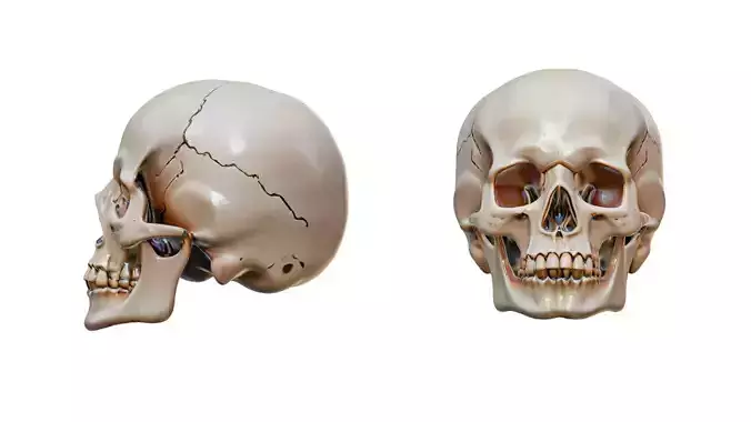 Anatomically Accurate Human Skull 3D Model Detailed Medical Game