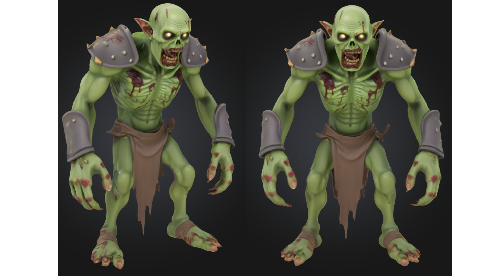 Stylized Zombie Enemy Character Low-poly 3D model_3
