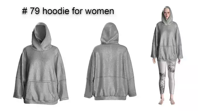 79 hoodie for women 3D print model