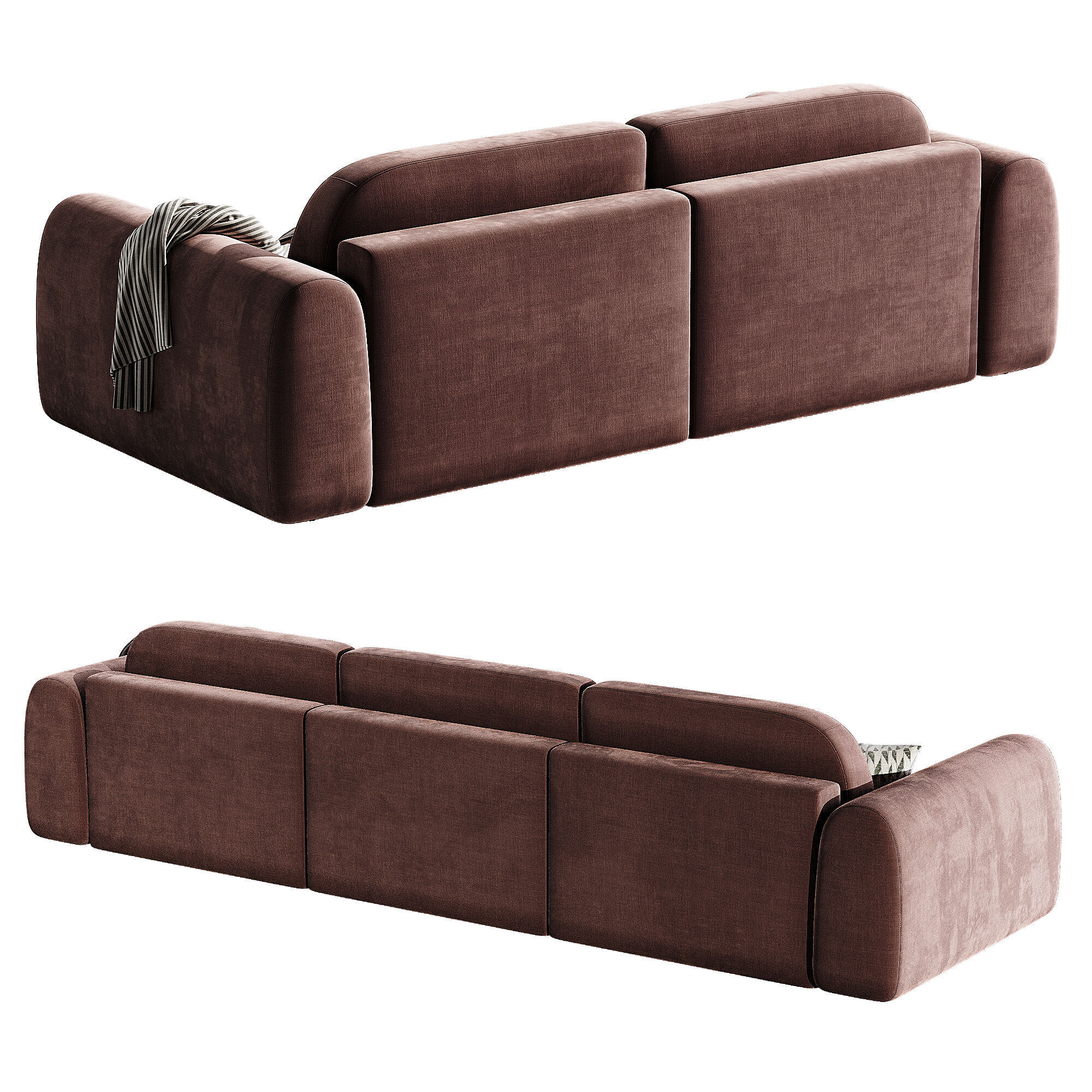 Sofa Straight Lilt 2 raund 3D model_4