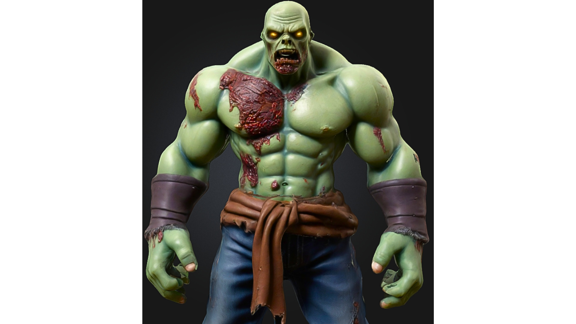 Mutated Zombie Warrior Low-poly 3D model_4