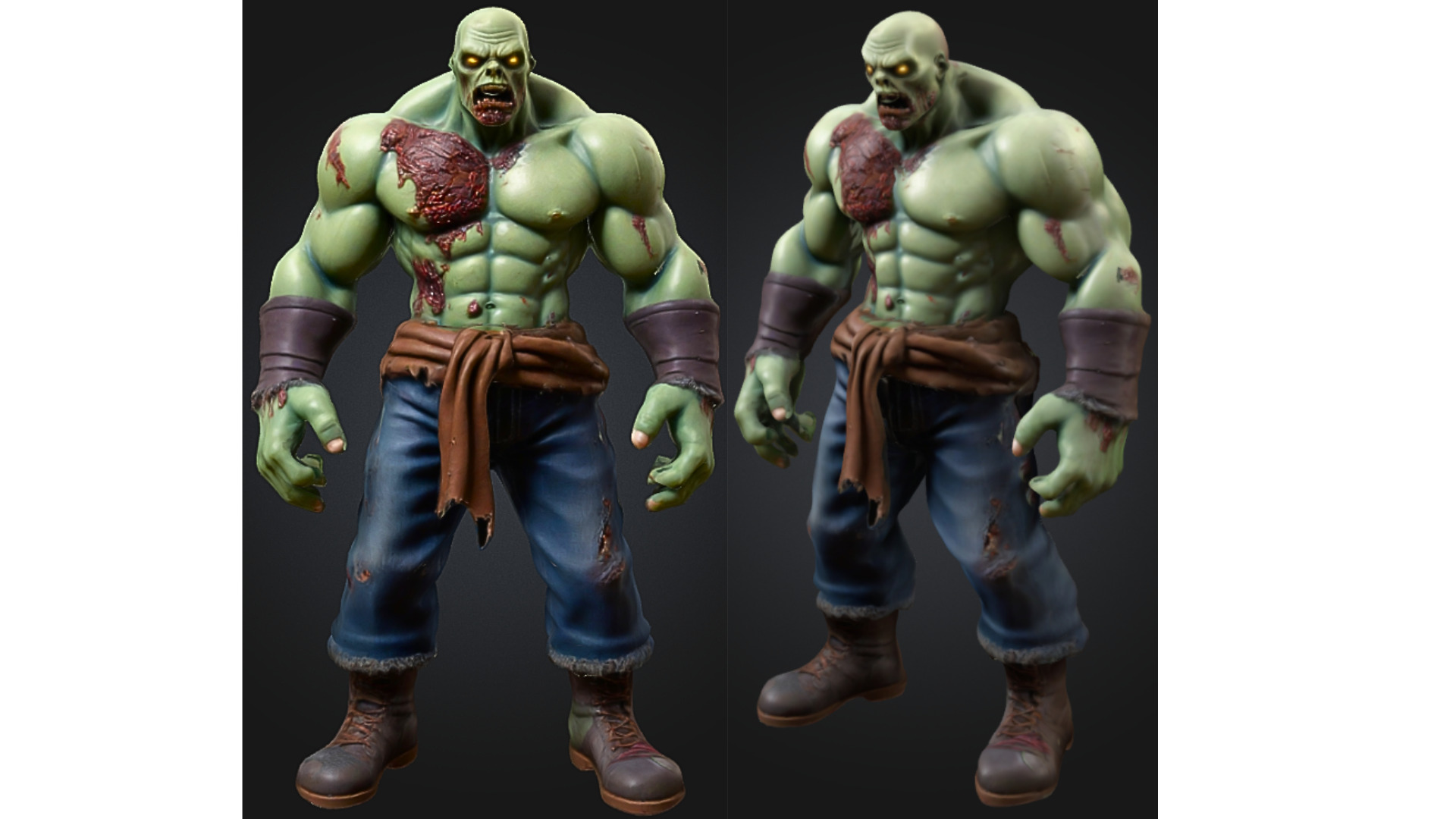 Mutated Zombie Warrior Low-poly 3D model_3