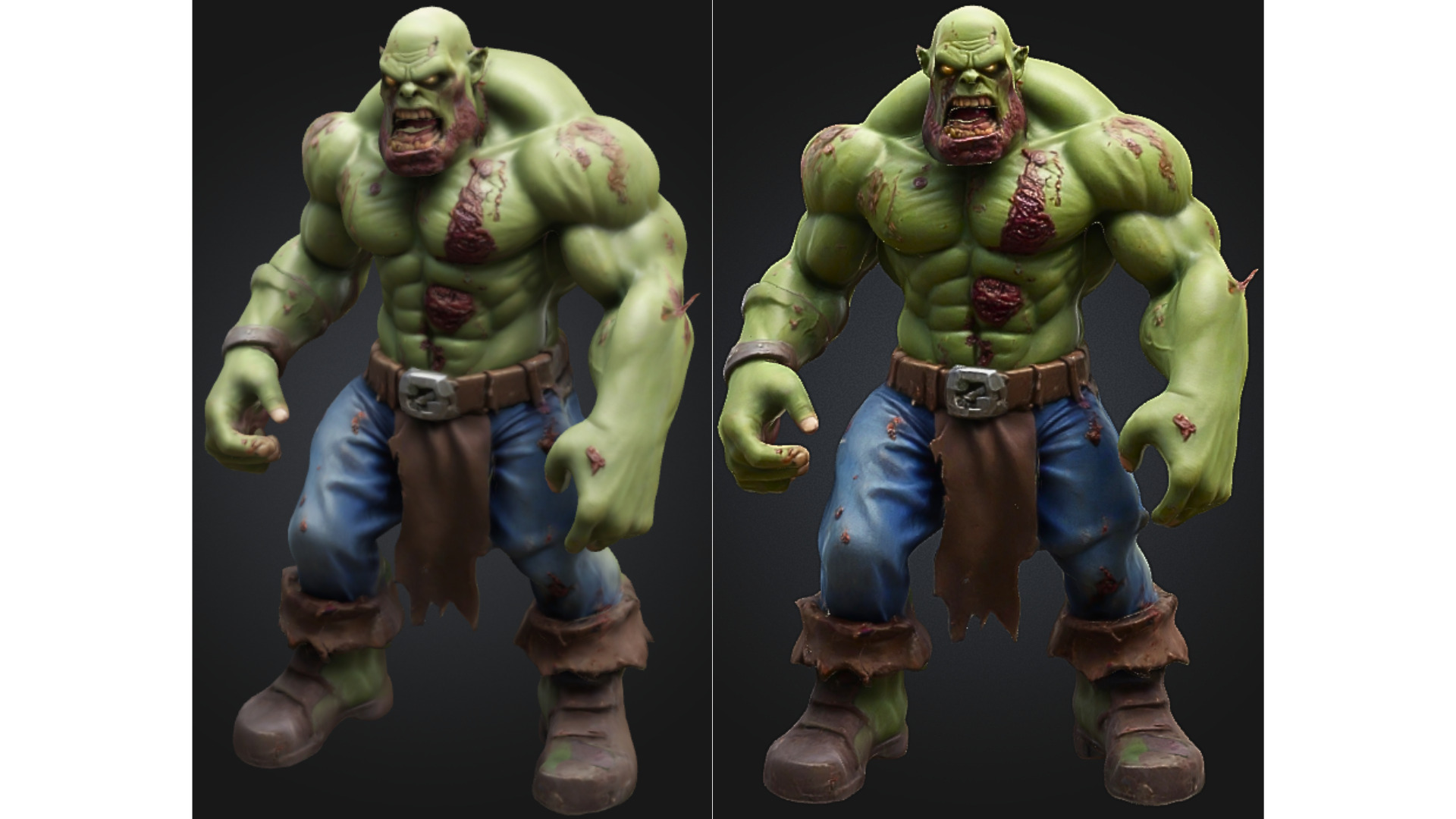 Ravaged Orc Zombie Stylized Undead RPG Fantasy Character Low-poly 3D model_3