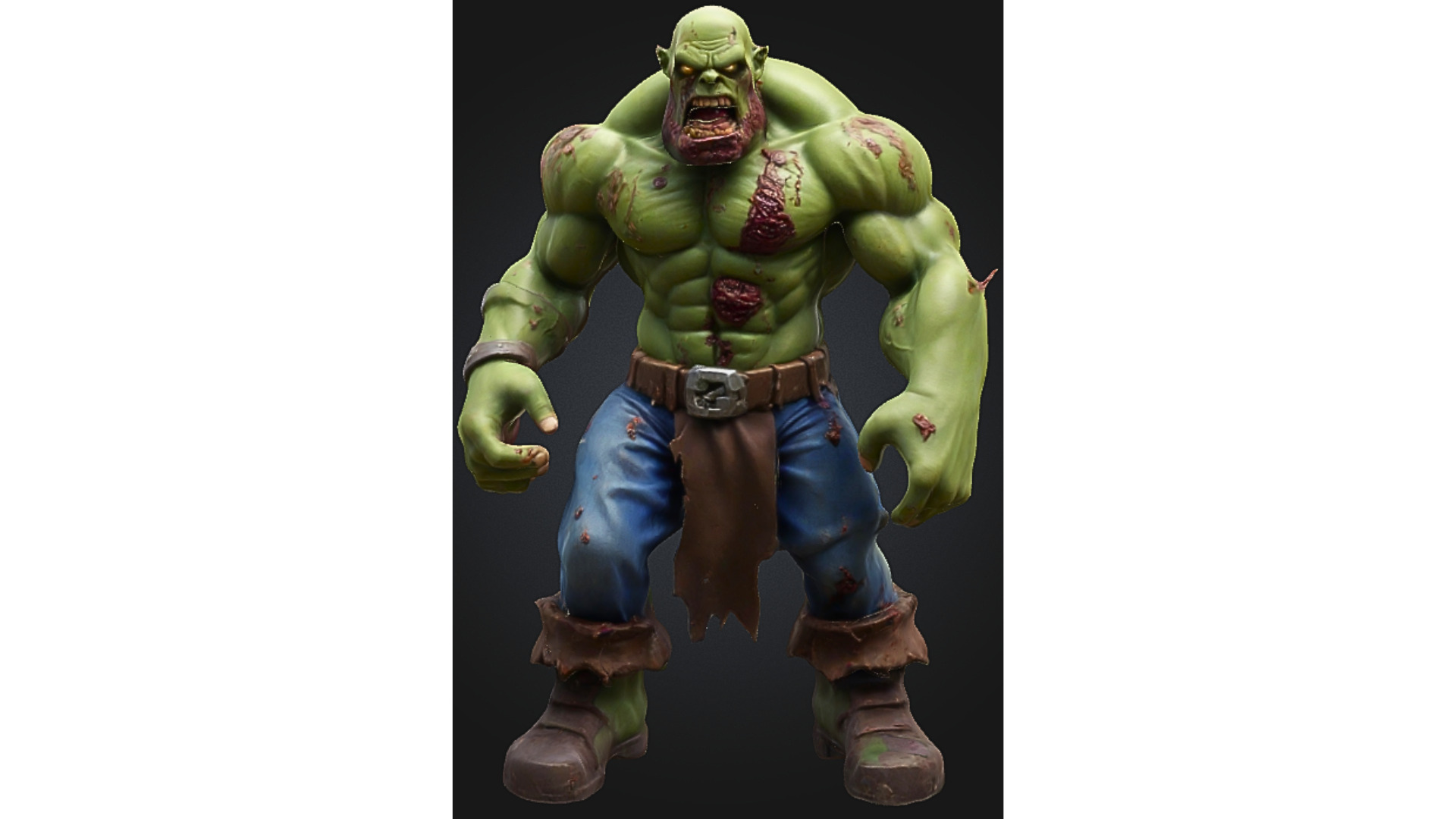 Ravaged Orc Zombie Stylized Undead RPG Fantasy Character Low-poly 3D model_4