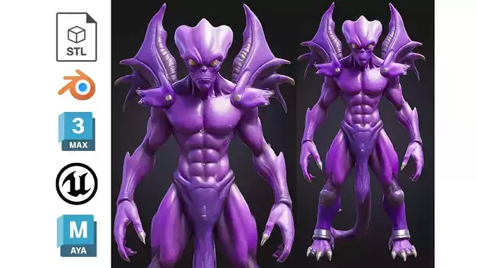 Stylized Alien Demon Creature
