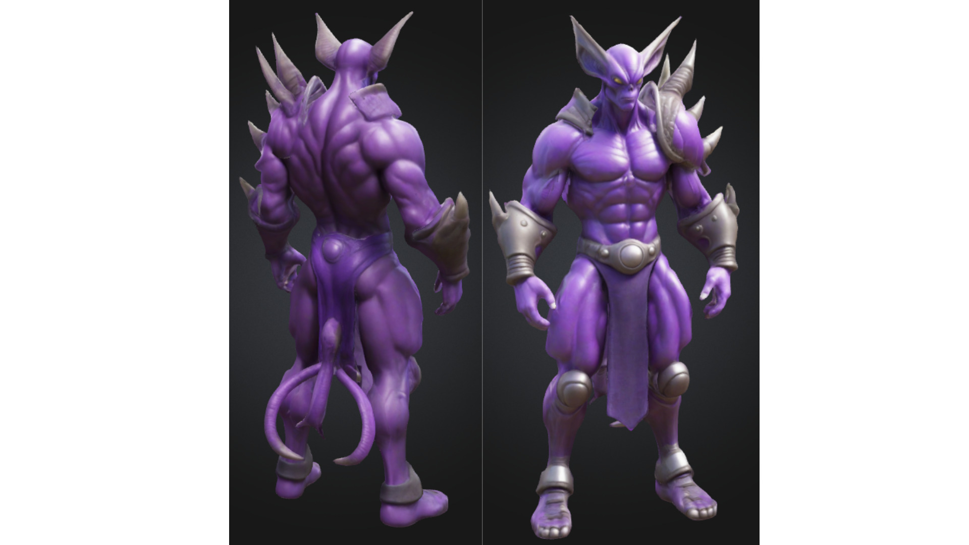 Stylized Demon Warrior Low-poly 3D model_1
