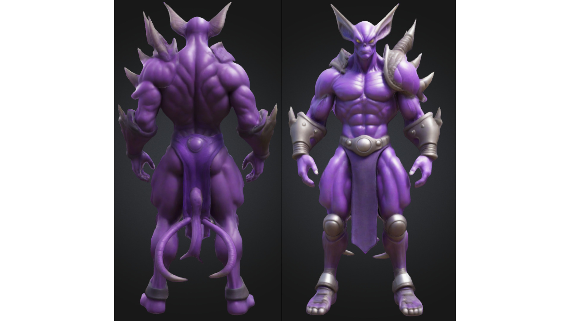 Stylized Demon Warrior Low-poly 3D model_2