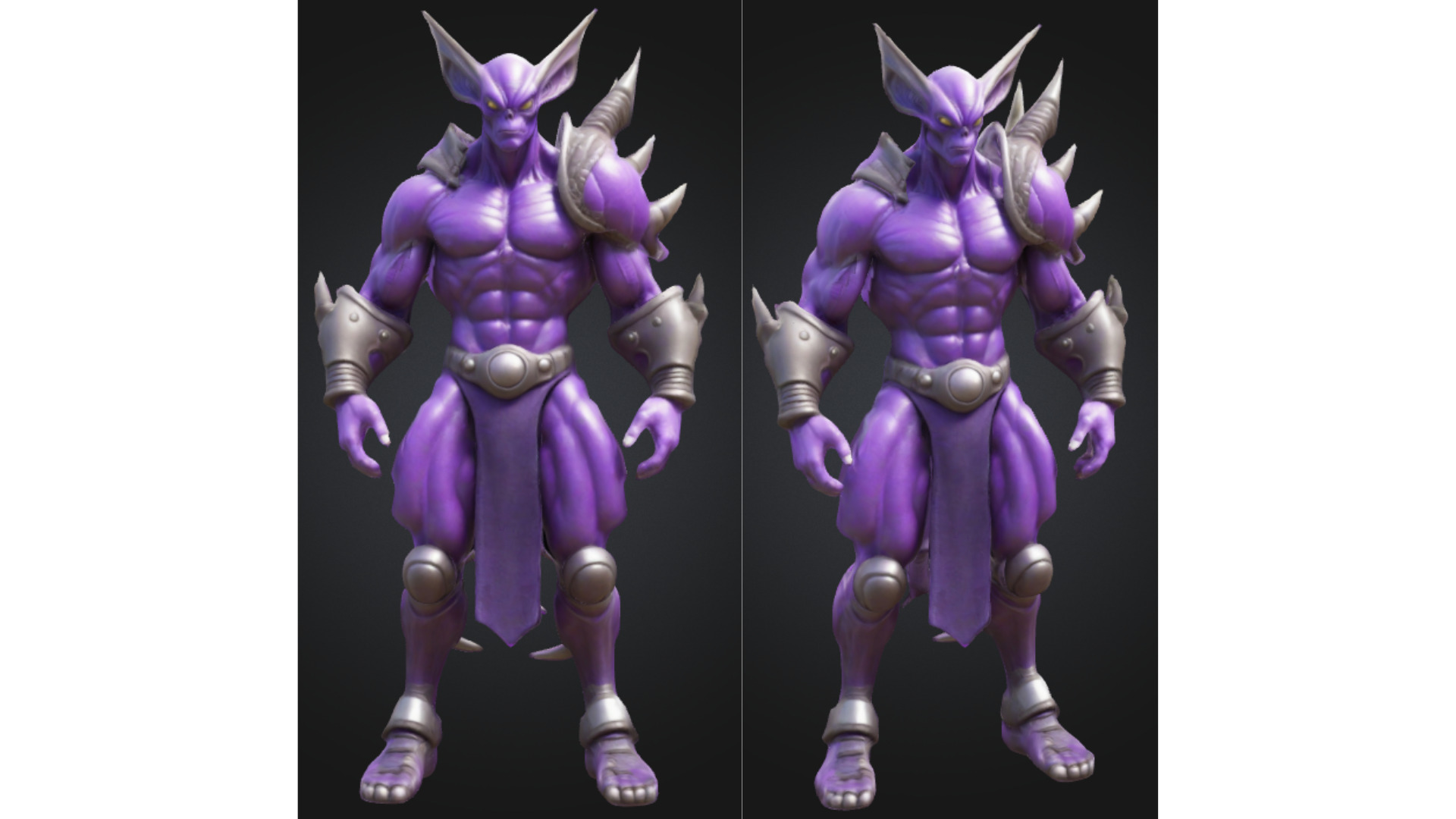 Stylized Demon Warrior Low-poly 3D model_3
