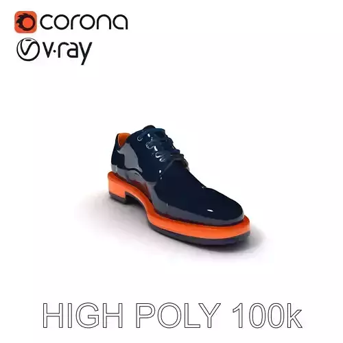 Elegant Leather Oxford Shoes Model Pack Low-poly 3D model