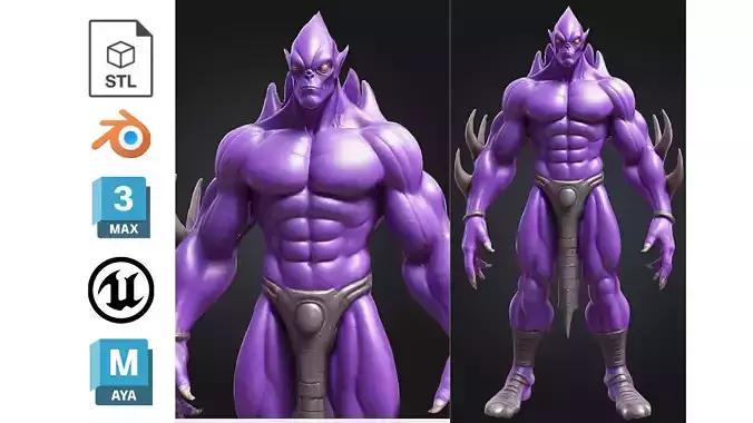 Stylized Alien Demon Warrior