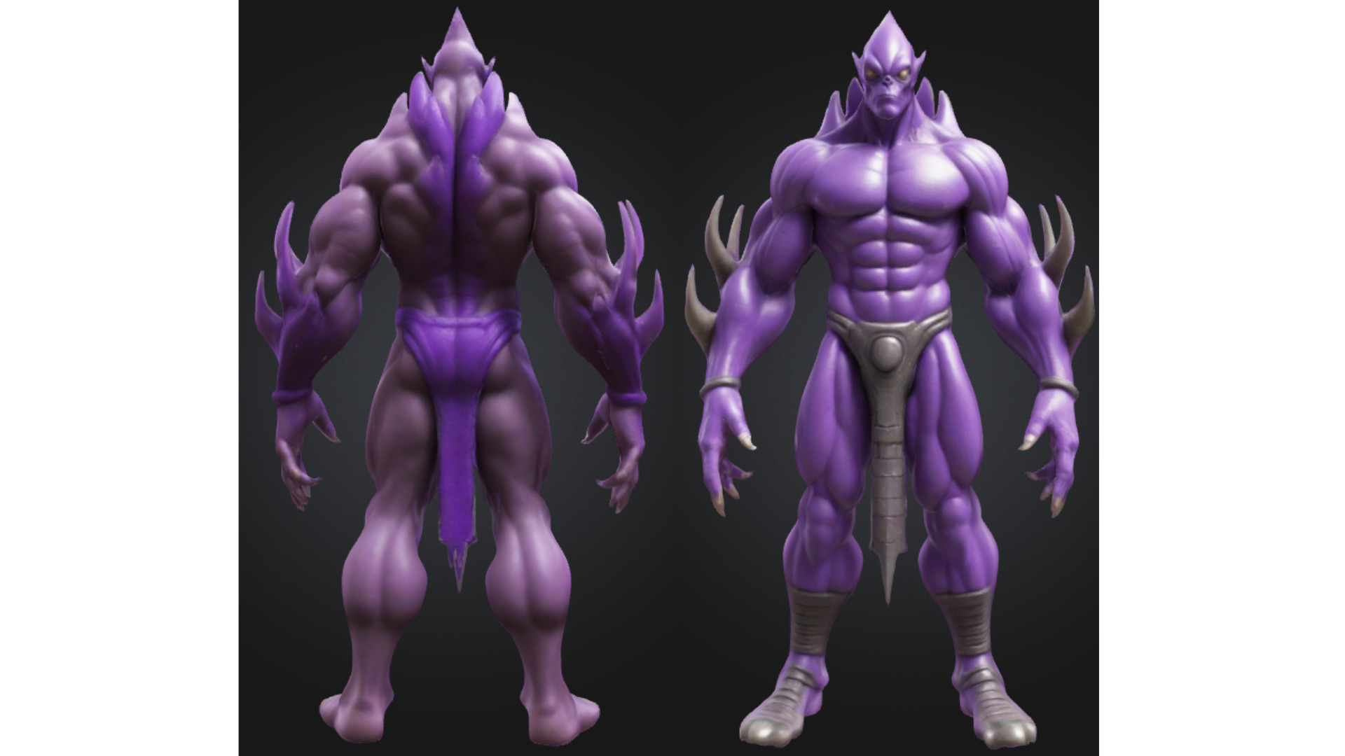Stylized Alien Demon Warrior Low-poly 3D model_1