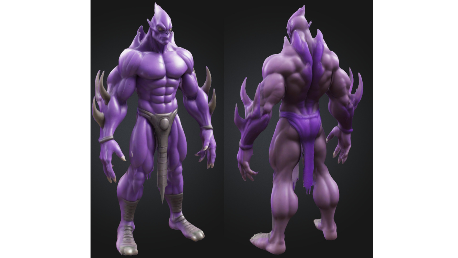 Stylized Alien Demon Warrior Low-poly 3D model_2