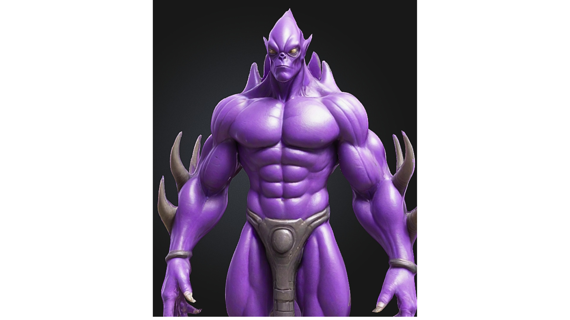 Stylized Alien Demon Warrior Low-poly 3D model_3