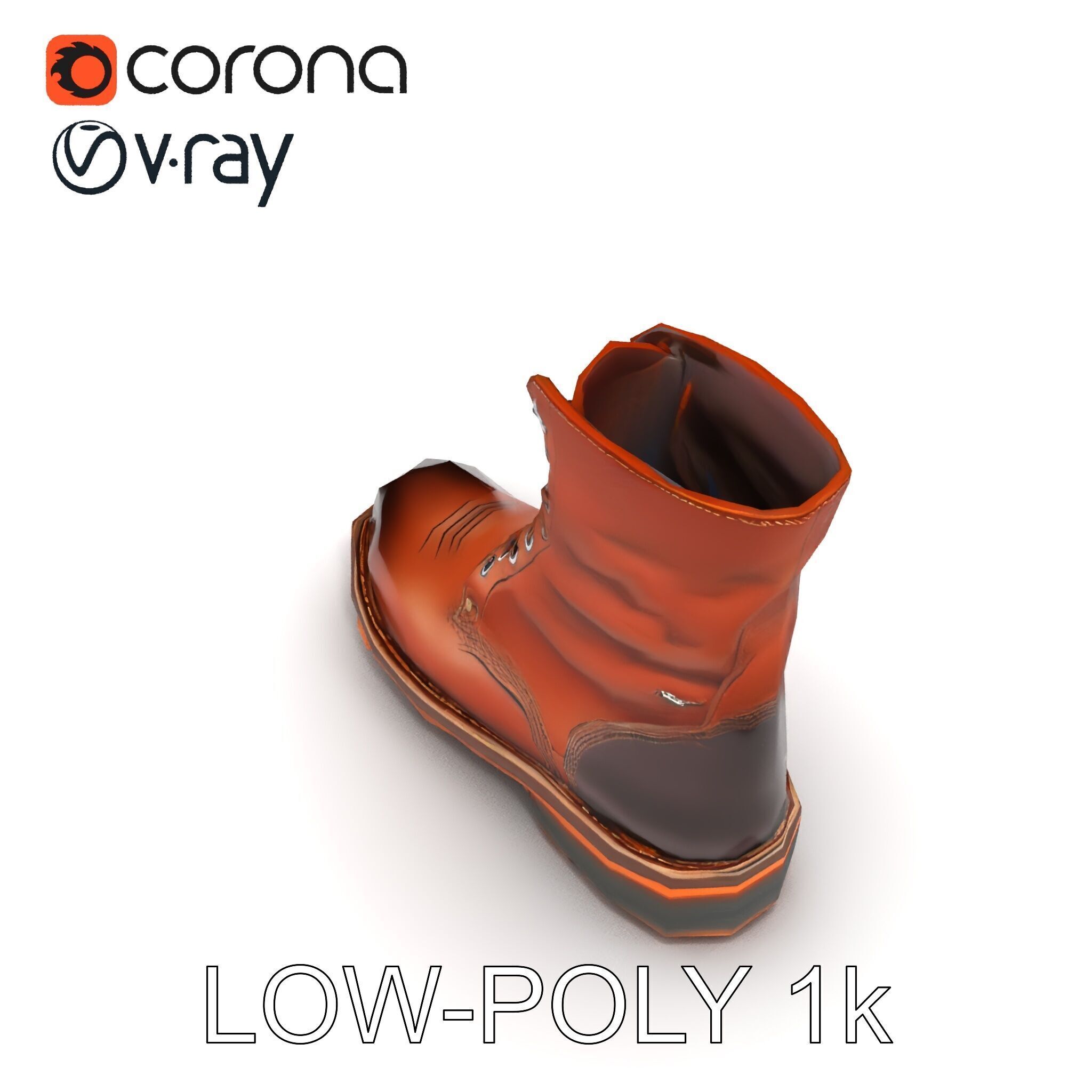 Leather Boot Model Pack for Realistic Rendering Low-poly 3D model_21