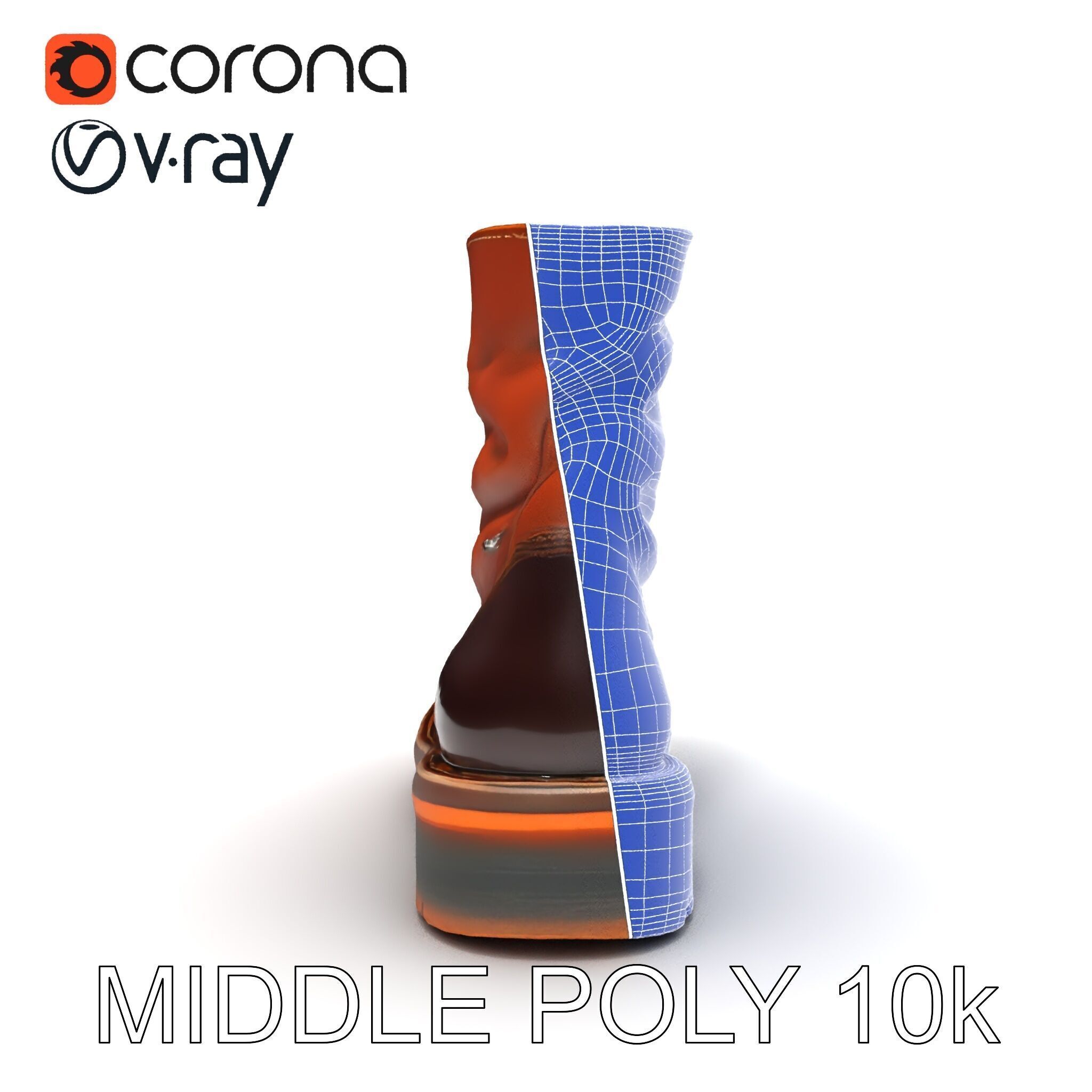 Leather Boot Model Pack for Realistic Rendering Low-poly 3D model_15