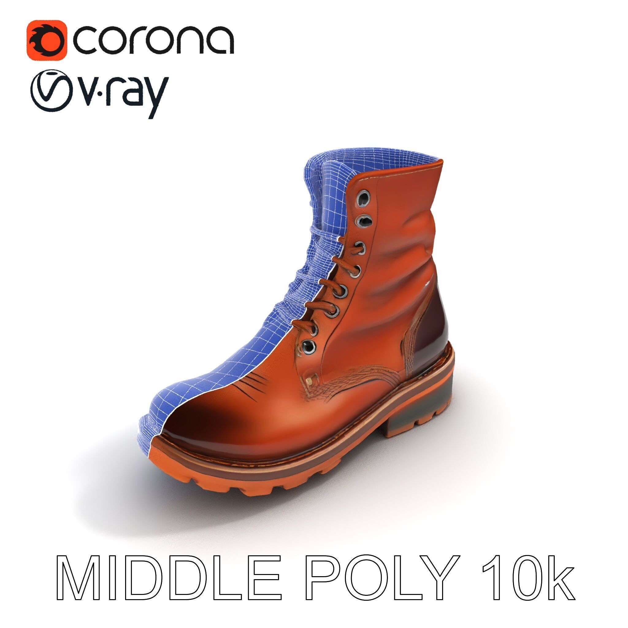 Leather Boot Model Pack for Realistic Rendering Low-poly 3D model_31