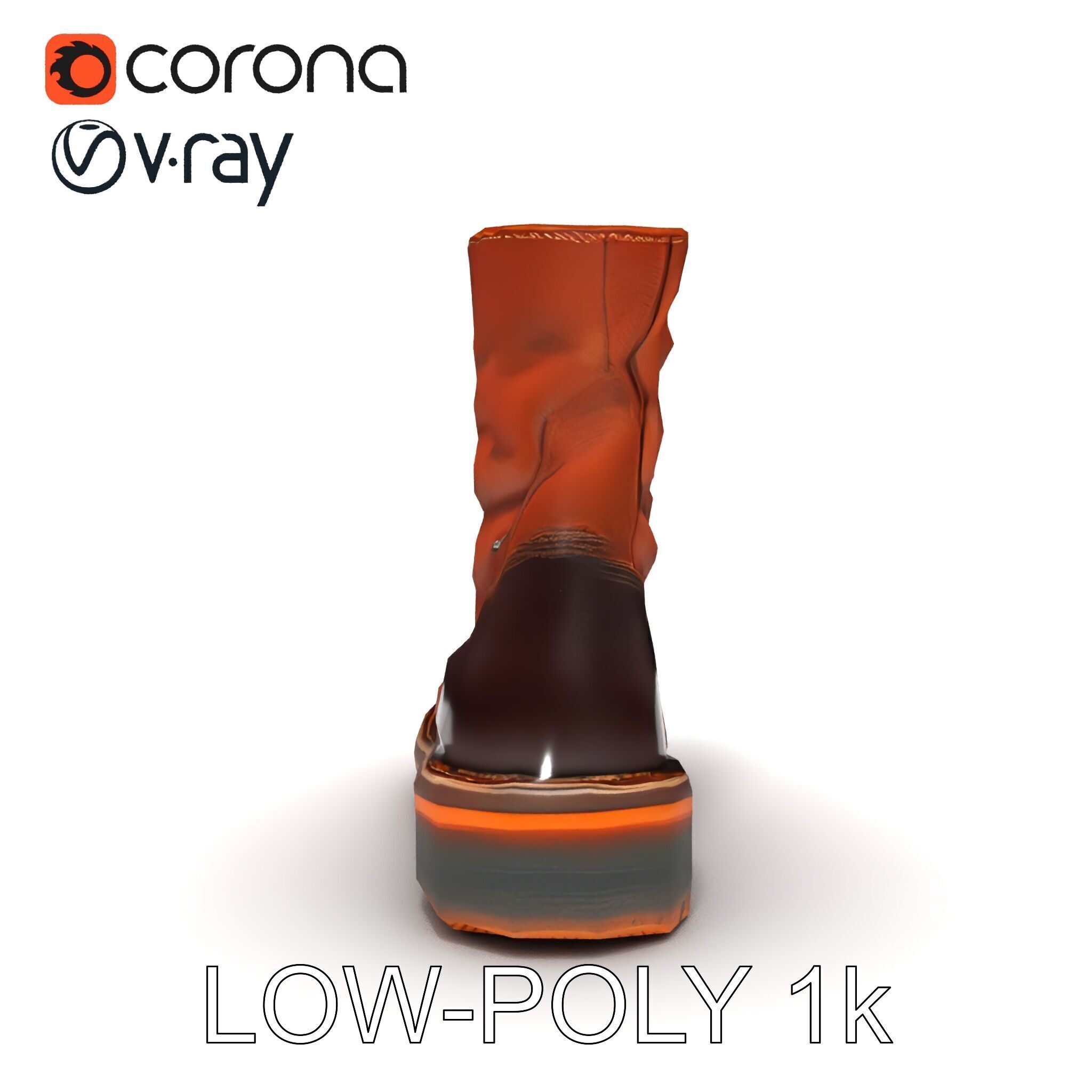 Leather Boot Model Pack for Realistic Rendering Low-poly 3D model_34