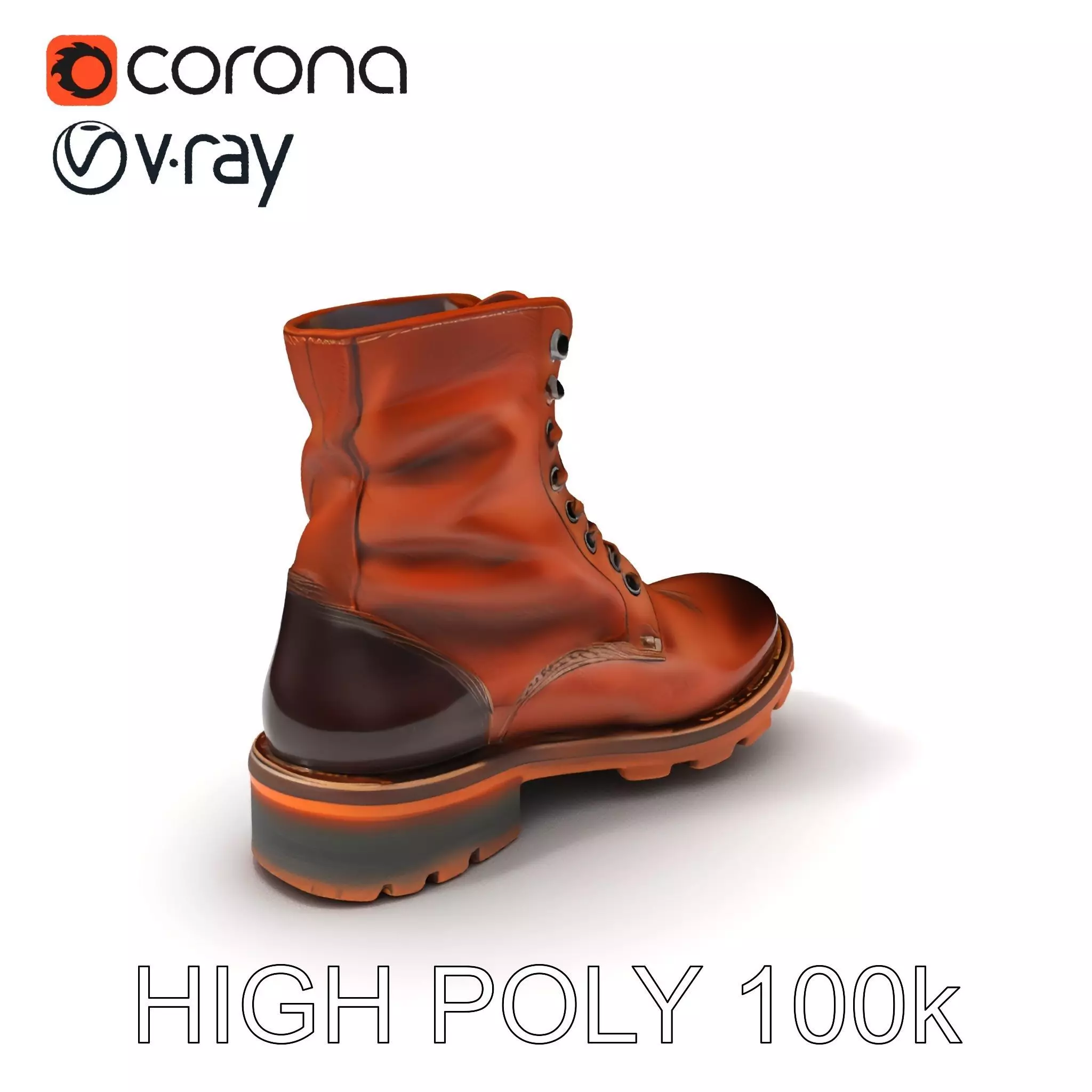 Leather Boot Model Pack for Realistic Rendering Low-poly 3D model_0