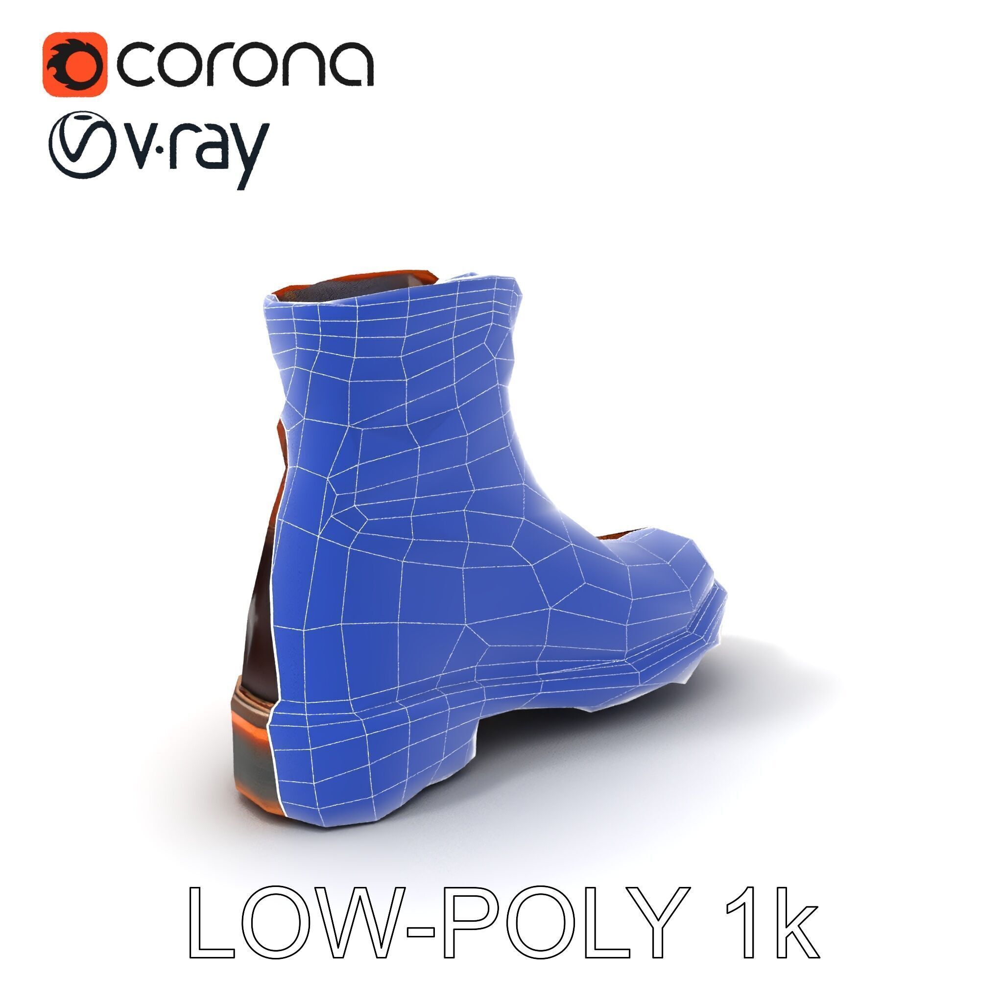 Leather Boot Model Pack for Realistic Rendering Low-poly 3D model_23