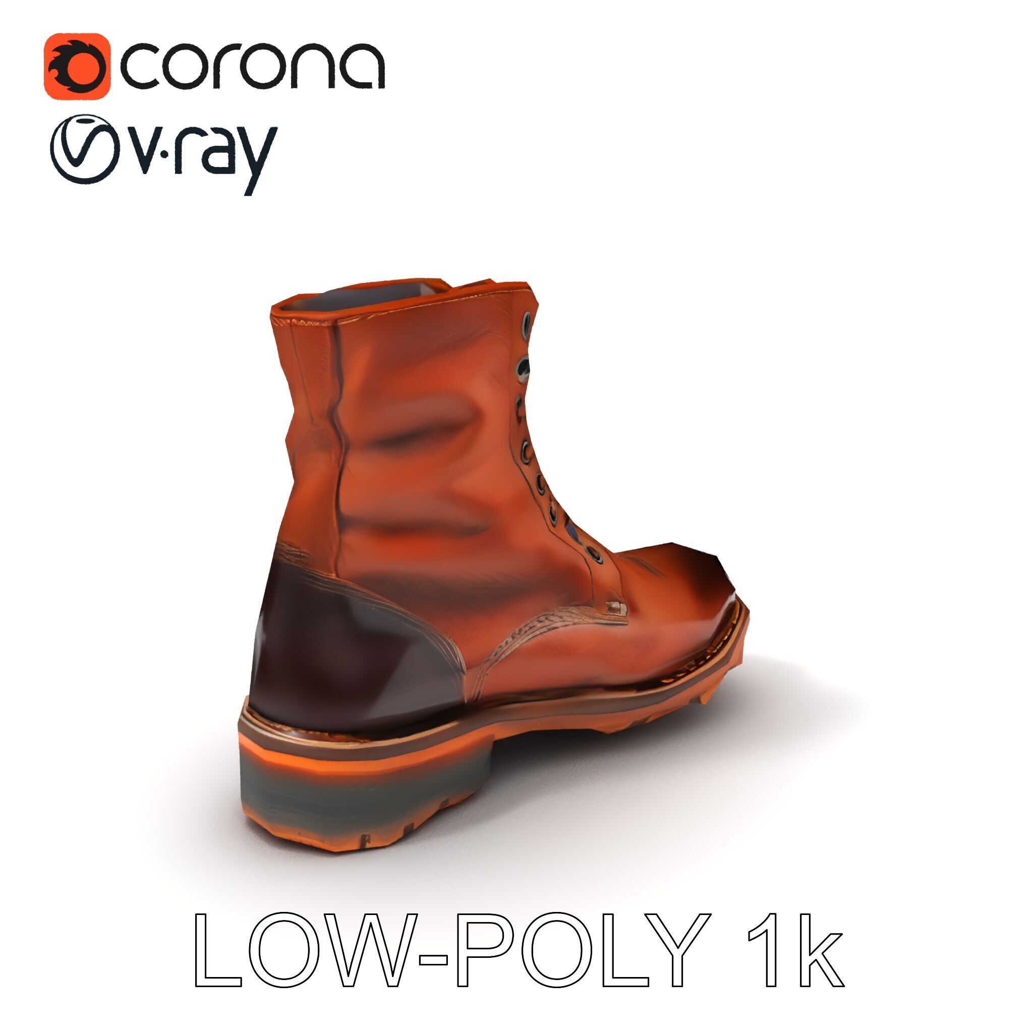 Leather Boot Model Pack for Realistic Rendering Low-poly 3D model_32