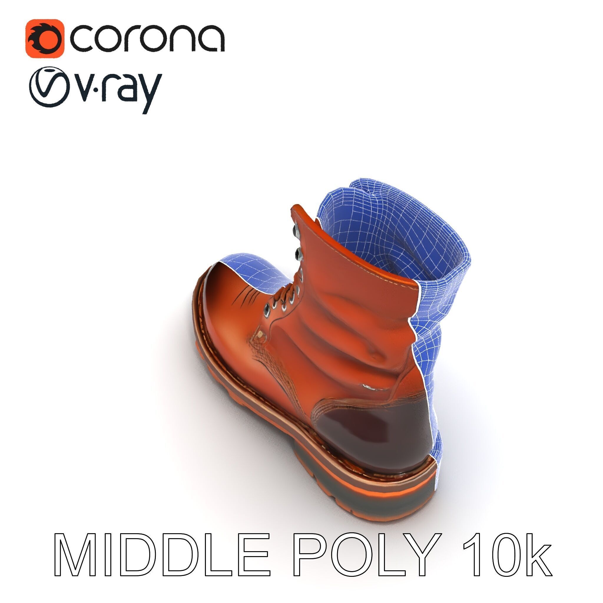 Leather Boot Model Pack for Realistic Rendering Low-poly 3D model_28