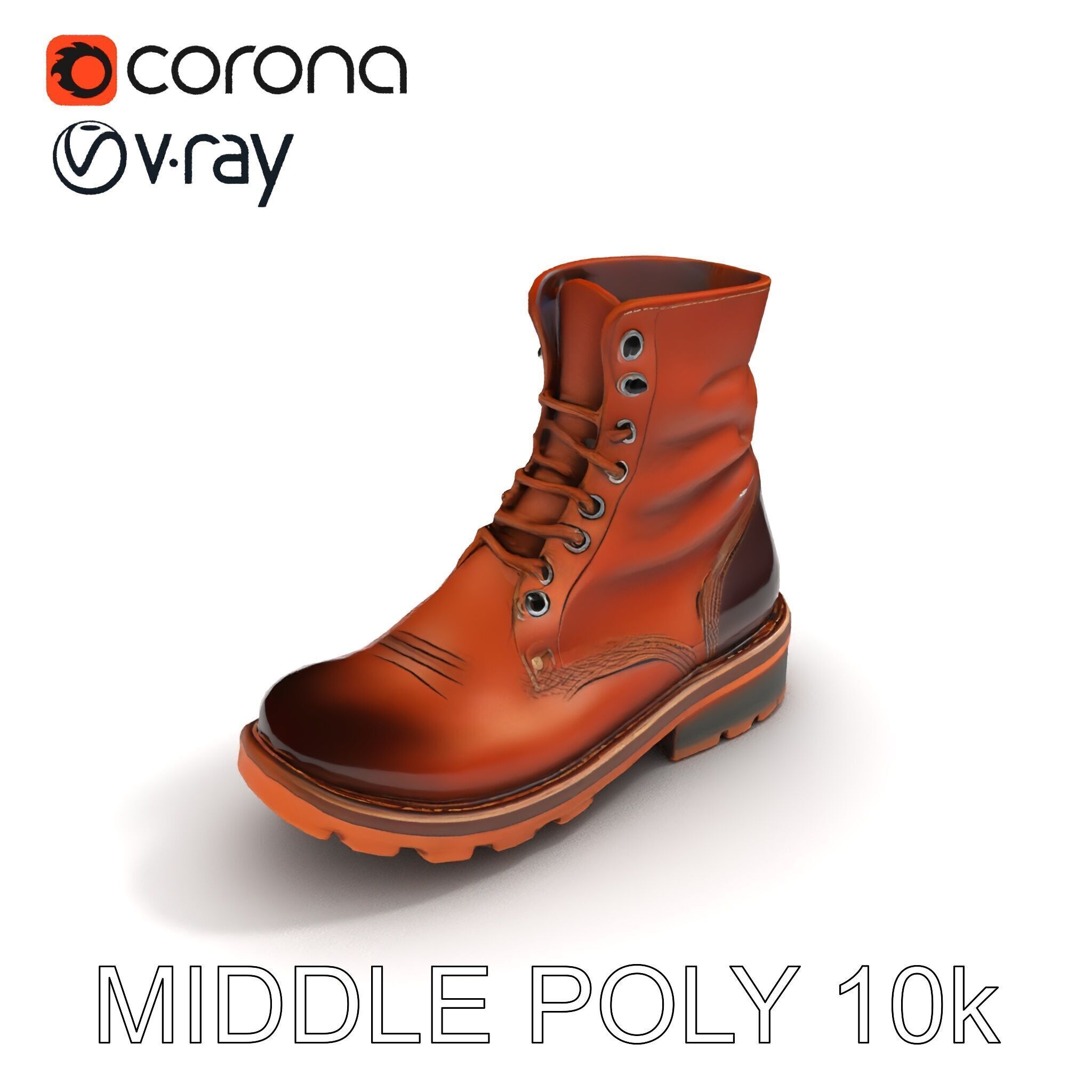 Leather Boot Model Pack for Realistic Rendering Low-poly 3D model_25