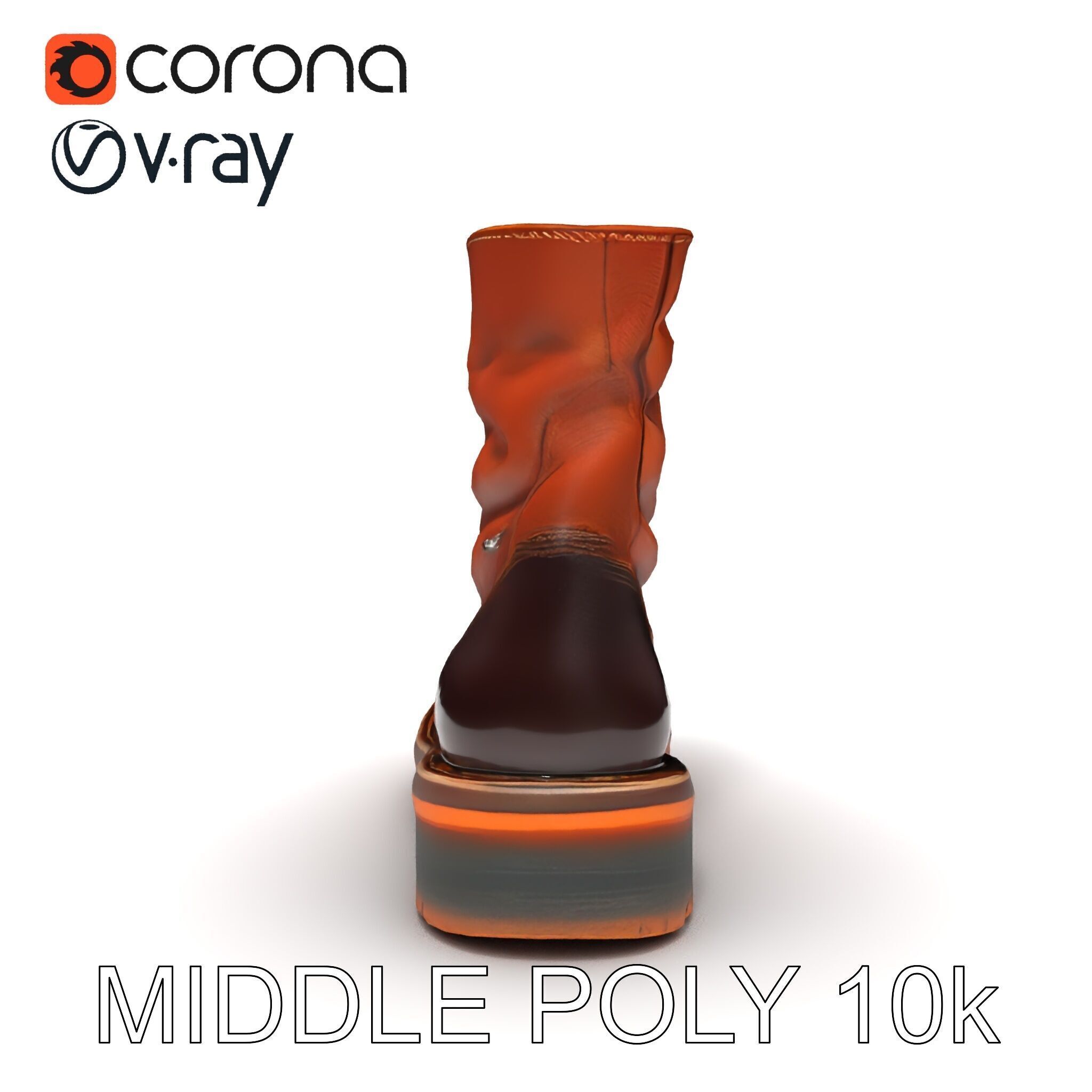 Leather Boot Model Pack for Realistic Rendering Low-poly 3D model_12