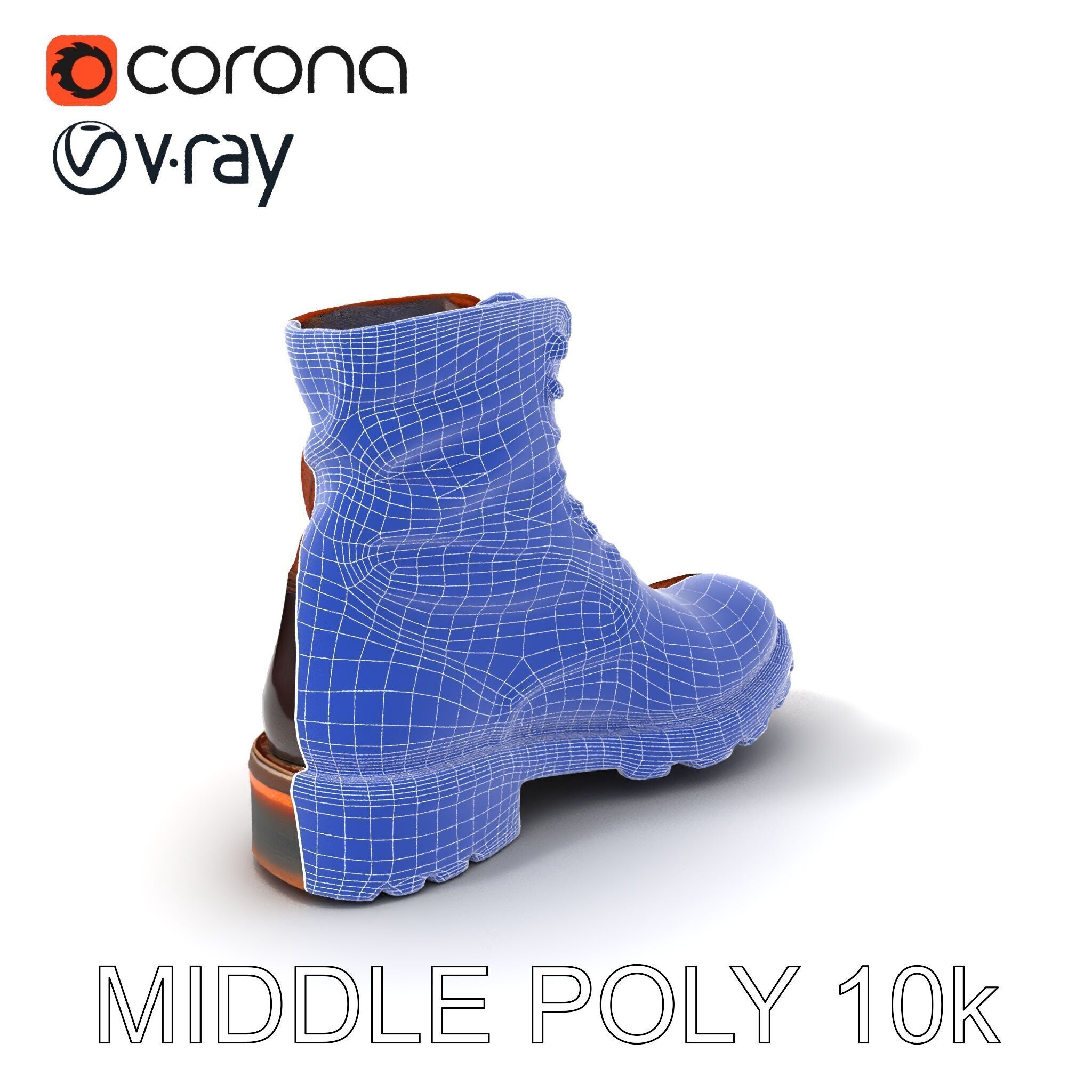Leather Boot Model Pack for Realistic Rendering Low-poly 3D model_33