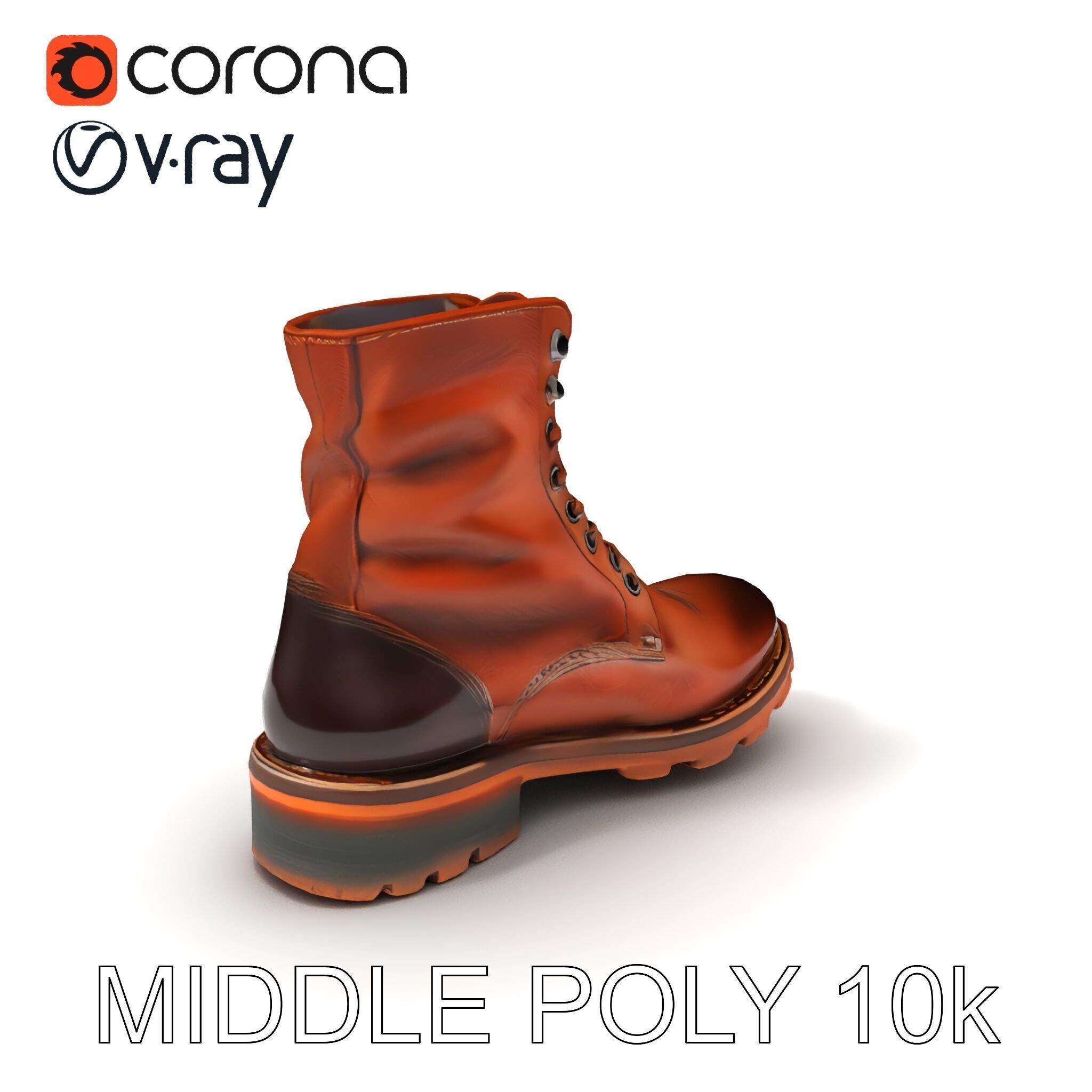 Leather Boot Model Pack for Realistic Rendering Low-poly 3D model_6