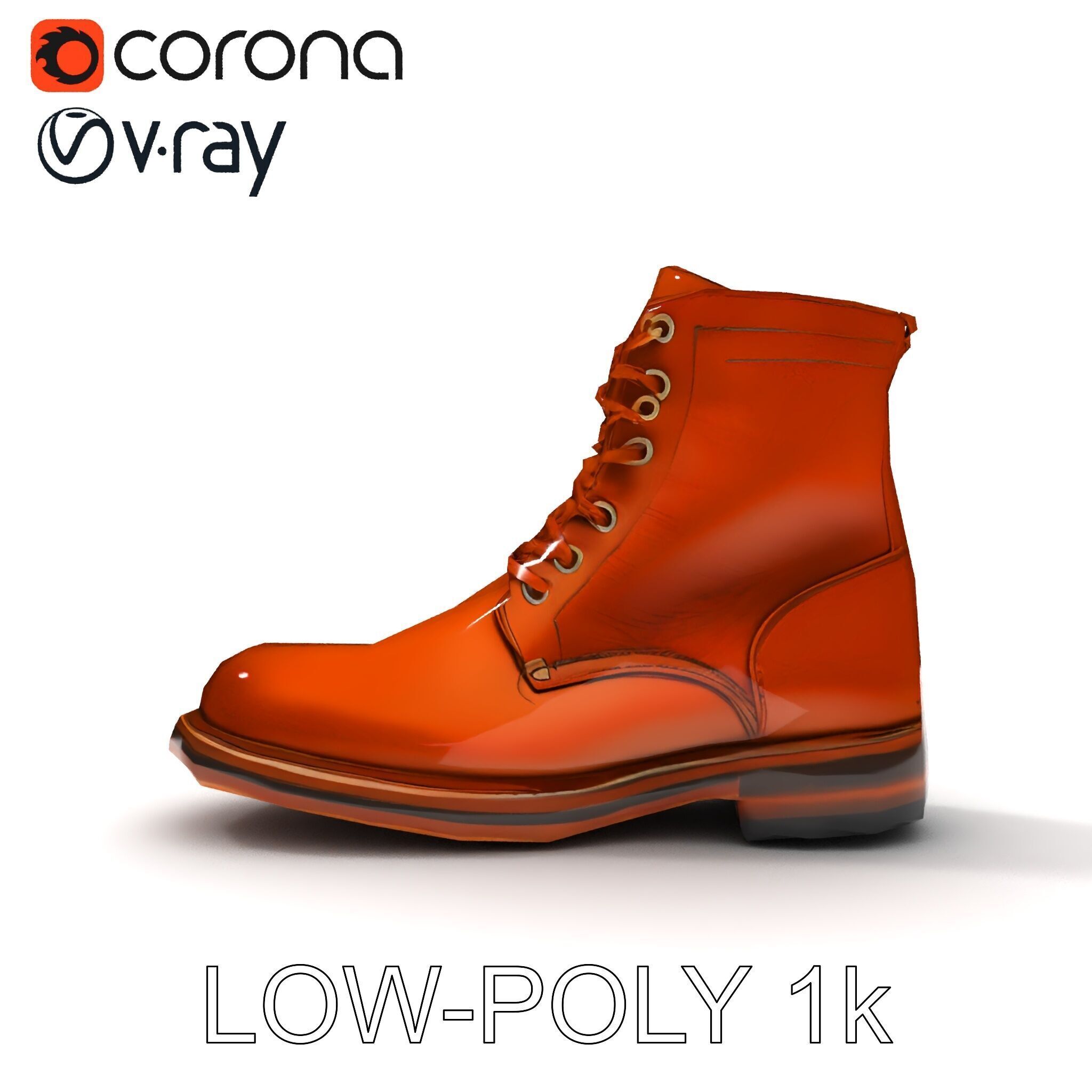 Realistic Leather Boot Model Pack for Rendering and Games Low-poly 3D model_30