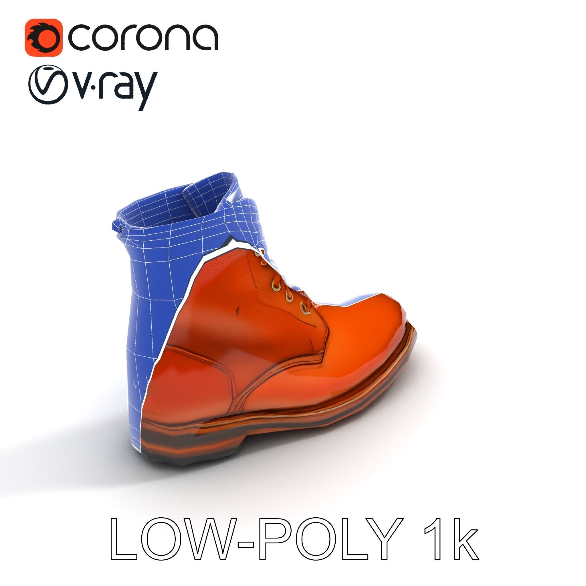 Realistic Leather Boot Model Pack for Rendering and Games Low-poly 3D model_26