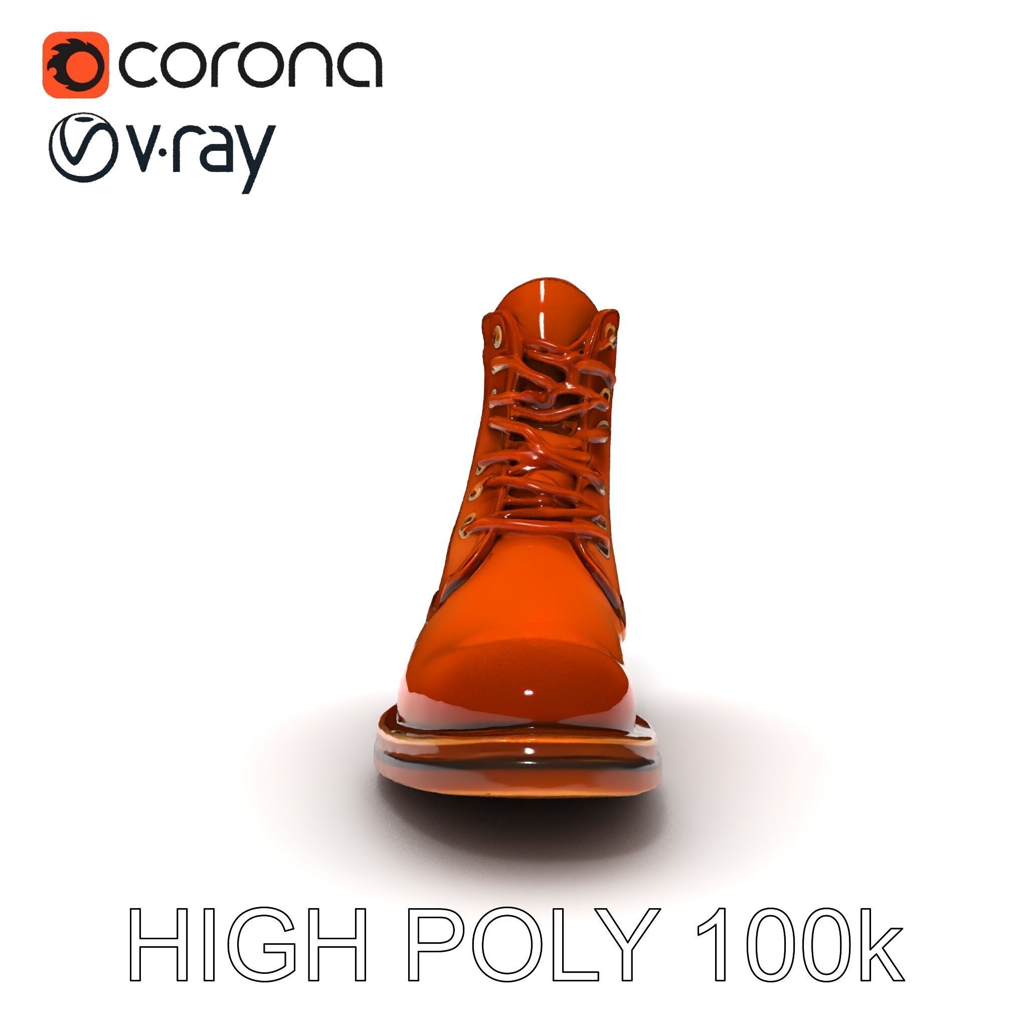 Realistic Leather Boot Model Pack for Rendering and Games Low-poly 3D model_8