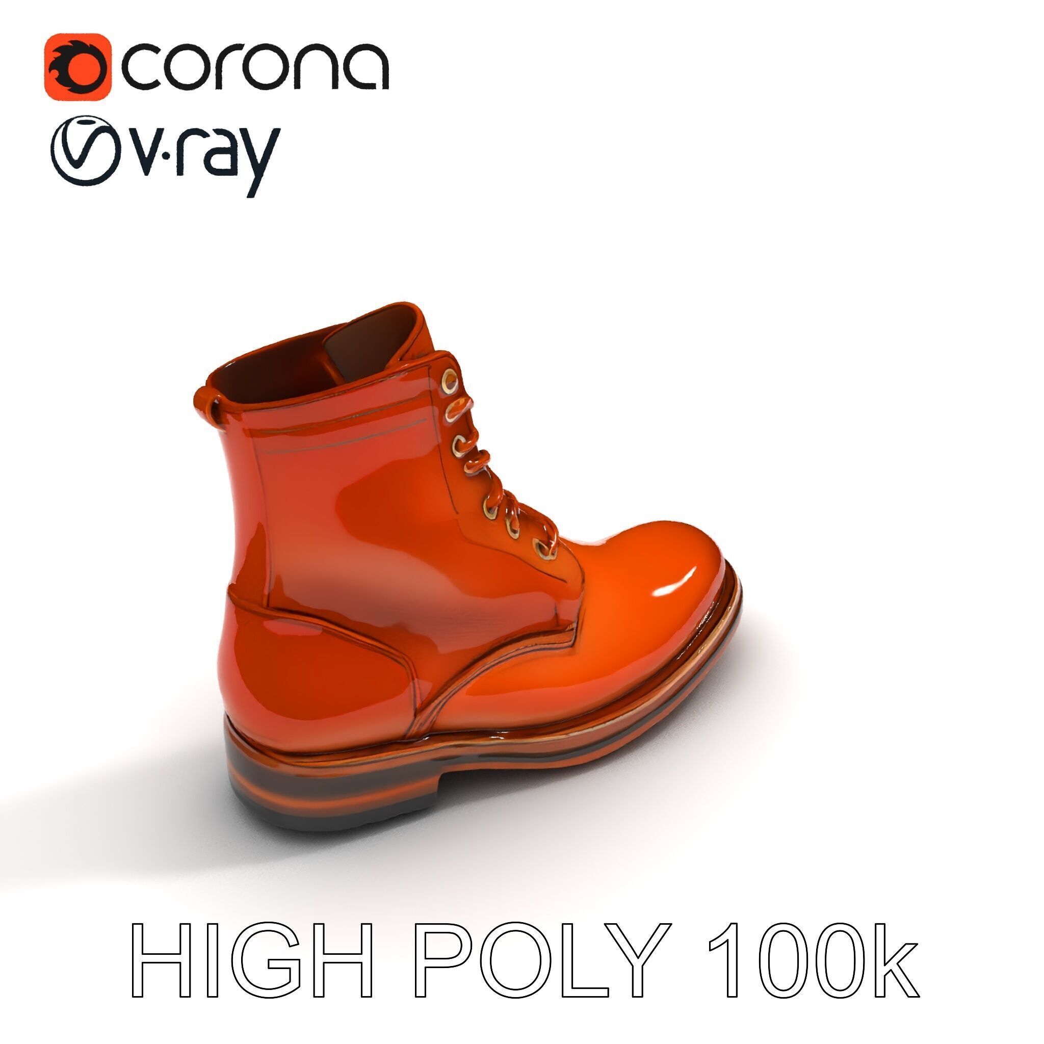 Realistic Leather Boot Model Pack for Rendering and Games Low-poly 3D model_14